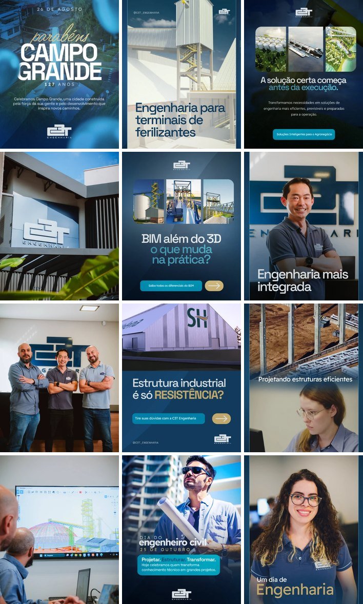 Feed do Instagram criado para a C3T Engenharia